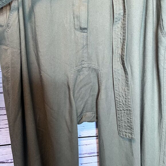 ALC Ansel Military Army Green Slouchy Drop Hammer Paperbag Tie Ankle Pants SZ 4